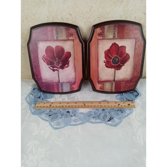 Polson's Mediterranean Floral Wall Hanging Plaques Set of 2 7x9" - Picture 5 of 5